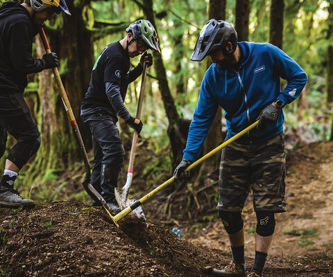 Though Pacific City, Oregon is better known for water sports such as surfing, a dedicated crew of local riders has discovered the dreamlike potential of the lush rainforest to the east of town. Carson Storch, Ron Baker and local advocate Josh Venti are already digging into that potential. | CANON, 1/80 sec, f/3.5, ISO 1000