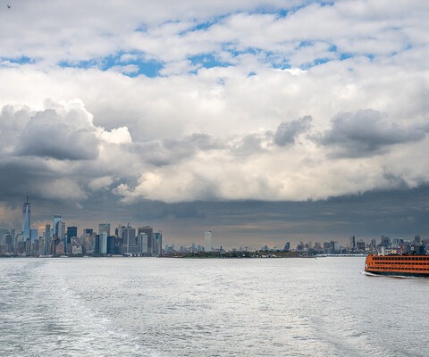 The tangerine-orange Staten Island Ferry is the only pop of color on an otherwise moody day as commuters cross the bay in New York Harbor with the city skyline looming in the distance. A long-simmering mountain bike scene is blooming among New York City’s plethora of other niche subcultures.