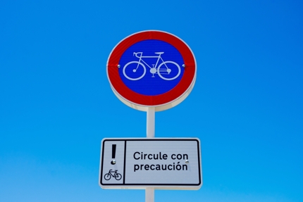 A bike zone sign in Buenos Aires