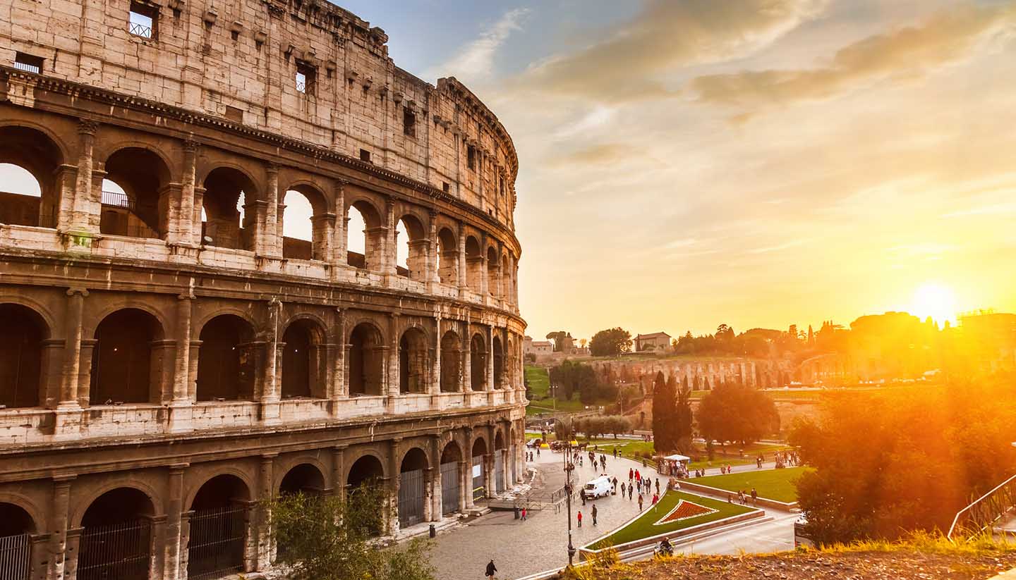 Italy - Coliseum at sunset, Rome, Italy